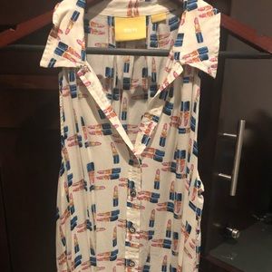 Anthropologie fun lipstick blouse